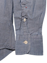 Mazzarelli Shirt 16 Denim Blue Chambray Cotton