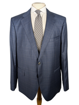 Benjamin Suit Navy Subtle Plaid 2-Button REDA Wool