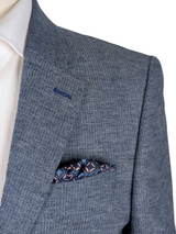 TM Lewin London Sport Coat 38R Slim Blue Weave Cotton/Linen