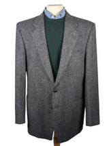 Vintage Marks & Spencer Sport Coat 44L Grey Donegal Flecked 2-button Wool