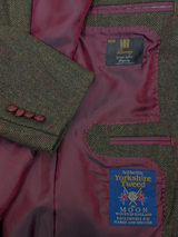 Marks & Spencer x Timothy Everest Abraham Moon Sport Coat 38R Olive Green Herringbone Yorkshire Wool Tweed