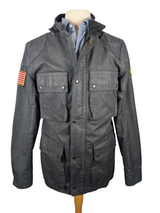 Ralph Lauren M65 Belted Jacket M Midnight Waxed Cotton