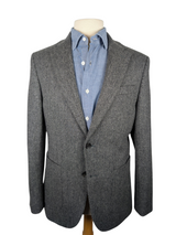Marks & Spencer Abraham Moon Sport Coat 38R Grey Herringbone Wool Tweed