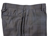 Benjamin Reda Suit 38R Charcoal Blue Windowpane Wool