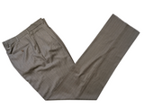 Luigi Bianchi Lubiam Trousers 32 Mushroom Stripe Pleated front Full Fit Wool