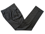Luigi Bianchi Lubiam Trousers 36 Charcoal Grey Striped Pleated front Full Fit Wool