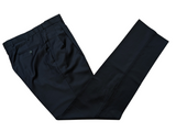 Luigi Bianchi Lubiam Trousers 34 Navy Blue Pleated front Full Fit Wool