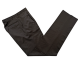 Luigi Bianchi Mantova Trousers 34 Dark Brown Pleated front Full Fit Wool