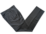 Luigi Bianchi Lubiam Trousers 36 Charcoal Grey Pleated Full Fit Wool