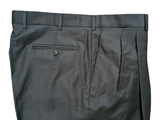 Luigi Bianchi Lubiam Trousers 36 Charcoal Grey Pleated Full Fit Wool