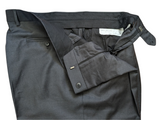 Luigi Bianchi Lubiam Trousers 36 Charcoal Grey Pleated Full Fit Wool