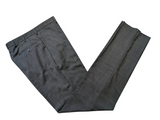 Luigi Bianchi Lubiam Trousers 34 Grey Flat Front Full Fit Wool