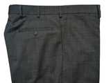 Luigi Bianchi Lubiam Trousers 34 Grey Flat Front Full Fit Wool
