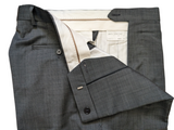 Luigi Bianchi Lubiam Trousers 34 Grey Flat Front Full Fit Wool