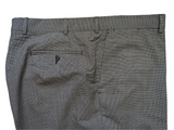 Luigi Bianchi Lubiam Trousers 40x31.5 Black/White Check Flat Front Full Fit Wool