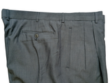 Luigi Bianchi Lubiam Trousers 40 Grey Pleated Full Fit Wool