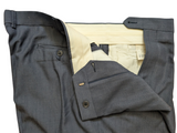 Luigi Bianchi Lubiam Trousers 40 Grey Pleated Full Fit Wool