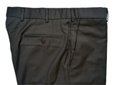 Luigi Bianchi Mantova 34 Dark Brown Flat Front Tailored Fit Wool
