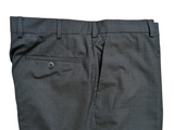 Luigi Bianchi Trousers 35 Charcoal Hairline Striped Flat Front Tailored fit Wool