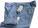 LBM 1911 Trousers 37/38 Soft Blue Flat Front Slim Fit Cotton Stretch