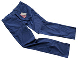 Luigi Bianchi  Trousers 32/33 Bright navy blue Flat front Sim fit Cotton/Elastane