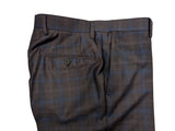 Benjamin Suit Navy/Brown Plaid 2-Button REDA Wool