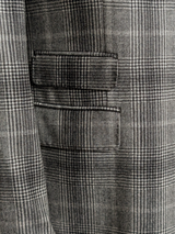 Moss Bros. Marzotto Suit 40/41R Grey Plaid Wool Flannel