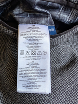 TM Lewin REDA Soft Suit 38R Charcoal Micro Check 2-Button Pure Wool