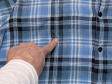 Zegna Shirt L Blue Plaid Cotton Linen-like Blend