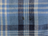 Zegna Shirt L Blue Plaid Cotton Linen-like Blend