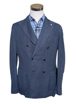 LBM 1911 Sport Jacket 43/44R Blue DB Cotton/Linen