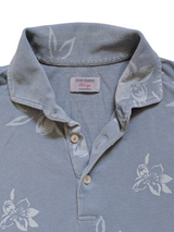 Gran Sasso Polo Shirt Pale Blue Floral Cotton Pique