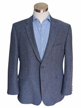Shetland Sport Coat 48R Blue Donegal 2-button Wool Tweed