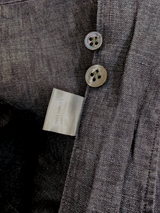 Thom Sweeney Shirt S Charcoal Grey Linen