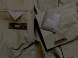Hugo Boss Suit 40R Olive Green Cotton