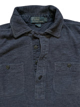 Ralph Lauren Heavy Popover Shirt L Heather Blue Cotton