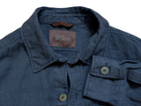 Oscar Jacobson Maverick Overshirt/Jacket L Slim Navy Blue Linen
