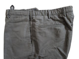 Incotex Trousers 34 Pewter Grey Flat Front Cotton/Linen