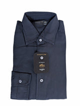 Barba Dandylife Shirt 15.5 Midnight Blue Garment Washed/Dyed Cotton