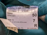 Canali Sport Coat 40R Teal Blue Herringbone Wool/Silk/Linen