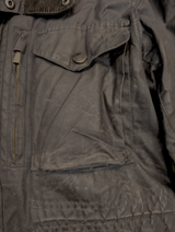 Barbour Jacket M Charcoal Brown Sapper Waxed Cotton