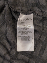 Zegna Polo Shirt L/XL Grey Mercerized Cotton