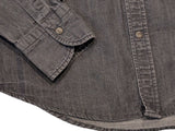 Boggi Milano Snap Shirt M Slim Charcoal Grey Cotton Denim
