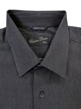 Christian Lacroix Rare Sample Shirt 16 Charcoal Microcheck Cotton