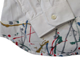 Christian Lacroix Rare Sample Shirt 16 Paint Splattered Hemmed Cotton