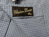Christian Lacroix Rare Sample Shirt 16 Slate Blue Check Cotton
