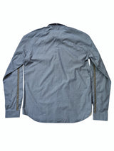 Christian Lacroix Rare Sample Shirt 16 Slate Blue Check Cotton
