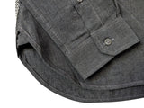 Christian Lacroix Rare Sample Shirt 16 Charcoal Microcheck Fly Front Cotton