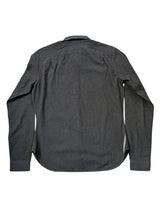 Christian Lacroix Rare Sample Shirt 16 Charcoal Microcheck Fly Front Cotton