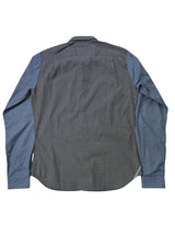 Christian Lacroix Rare Sample Shirt 16 Grey Check Slate Sleeved Cotton